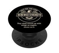 Une Force renouvelée (Isaïe 40:31), Design d'aigle, Cadeau chrétien PopSockets PopGrip Adhésif