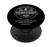 Une Force renouvelée (Isaïe 40:31), Design d'aigle, Cadeau chrétien PopSockets PopGrip Adhésif