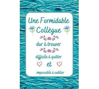 Une Formidable Collègue: Cadeau Original De Départ Collègue Travail ( Infirmiere , Medecin , Aide Soignante ) Pour Femme , Carnet De Note Amitié ,