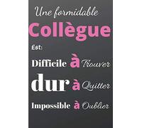 Une Formidable Collègue: Cahier Ligné avec Citation Positive, Cadeau de Remerciement pour Collègue de Travail, Joli Cadeau Départ en Retraite Femme, Cadeau Original Rigolo Parfait pour Collègues