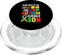 Une Grande Partie de Mon cœur est autiste et C'est Mon Fils PopSockets PopGrip pour MagSafe