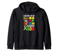 Une Grande Partie de Mon cœur est autiste et C'est Mon Fils Sweat à Capuche
