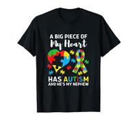Une Grande Partie de Mon cœur est autiste et C'est Mon Neveu T-Shirt Graphique avec Valeur