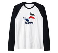 Une harpie Aigle sur Une Carte du Panama avec Drapeau panaméen Manche Raglan