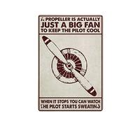 Une hélice est en fait juste un grand fan affiche rétro métal étain signe affiche extérieur jardin décor à la maison plaque cuisine fer peinture pub café homme grotte décoration murale Plaque en alumi