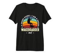 Une Histoire Courte Je suis Un Amateur de Wakeboard Wakeskate Wakeboardeur T-Shirt Haut de Gamme