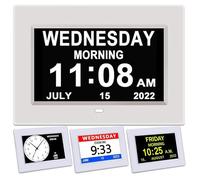 Une horloge calendrier numérique grand écran (8 pouces) conçue spécifiquement pour les patients atteints de la maladie d'Alzheimer.