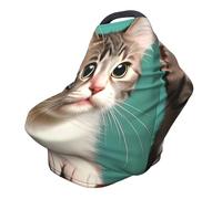 Une housse de chaise de poussette polyvalente avec motif de chat curieux, spécialement conçue pour votre bébé