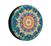 Une housse de pneu de secours à auréole de feuille lumineuse, imperméable à l'eau et à la poussière, ajustement universel pour remorque, VUS, camion, camping-car, 38,1 cm