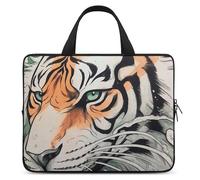Une housse pour ordinateur portable tigre dessinée à la main, sac d'ordinateur portable ultra fin, sac imperméable pour ordinateur portable, sac de protection pour ordinateur portable avec dragonne