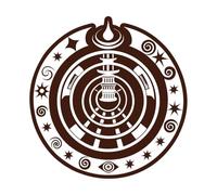 une icône de style glyphe de symbole astrologique Stickers muraux 54.6x56.3cm Stickers pour vitres Café