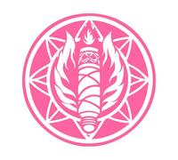 une icône de style glyphe du signe du yoga Stickers muraux 54.6x55cm Amovible sans laisser de colle Rose