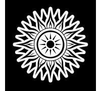 une icône de style glyphe du signe du yoga Stickers muraux 67.2x67.7cm Auto-adhésif Blanc