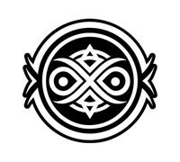 une icône de style glyphe du symbole de l'âme Stickers muraux 42x45.5cm N'abîme pas le mur Noir