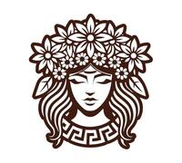 une icône de style glyphe du symbole de Perséphone Stickers muraux en vinyle 42x46.2cm Ne se décolle pas Café