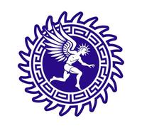 une icône de style glyphe du symbole d'Icare Stickers muraux 54.6x55.3cm Stickers pour vitres Bleu foncé