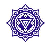 une icône de style glyphe du symbole énergétique bouddhiste Stickers muraux en vinyle 42x42.4cm Ne se décolle pas Bleu foncé