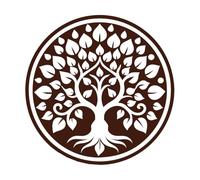 une icône de style glyphe représentant l'arbre Bodhi Stickers muraux en vinyle 67.2x67.5cm Embellissement mural Café