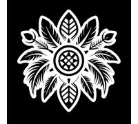 une icône de style glyphe représentant un motif de plumes Stickers muraux 67.2x67.7cm Installation facile Blanc