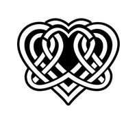 une icône de style solide du symbole des cœurs jumeaux Stickers muraux 41x48.4cm Multicolore Noir