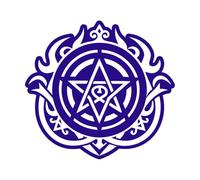 une icône de style solide du symbole du sceau étoilé Stickers muraux 42x45.4cm Personnalisation Bleu foncé