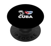 Une île d'amour drôle à Cuba Qui évoque Une Ambiance Tropicale PopSockets PopGrip Adhésif