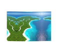 Une île dans l'océan Décoration murale à suspendre, adaptée pour diverses scènes, fêtes, rassemblements (119,4 x 180,3 cm) bannière festive