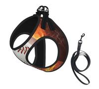 Une Image d'une Balle de Baseball dans l'eau et Le feu,Harnais pour Animaux de Compagnie, Harnais réfléchissant réglable pour Chien,L