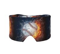 Une image d'une balle de baseball dans l'eau et le feu,Masque pour les yeux bloquant la lumière Cache-yeux et cache-oreilles pour le sommeil