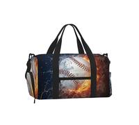 Une Image d'une Balle de Baseball dans l'eau et Le feu,Sac de Sport bandoulière à Main, Sac de Voyage Grande capacité pour Femmes et Hommes