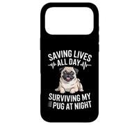 Une infirmière drôle Sauve des Vies Toute la journée en survivant à Mon Carlin la Nuit Coque pour iPhone 17 Pro Max