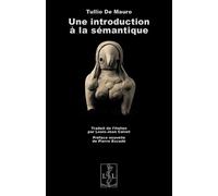 Une introduction à la sémantique - Tullio De Mauro - Lambert-Lucas - broché - Essai