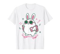 Une Jolie étudiante en Skateboard School Bunny revient à l'école T-Shirt Graphique avec Valeur, Homme, Blanc, L