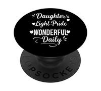 Une Jolie Fille, Light Pride Wonderful, Un Papa, Une Maman et Une Fille Fiers PopSockets PopGrip Adhésif