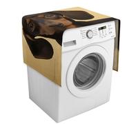 Une jolie housse de protection pour machine à laver teckel avec poches de rangement pour lave-linge et sèche-linge, 137,9 x 52,1 cm, pour réfrigérateur, cuisine, décoration d'intérieur