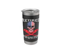 Une légende à la retraite de Pipefitter a retiré le drapeau américain de Skull Gobelet isotherme en acier inoxydable double paroi