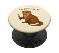 Une Loutre drôle Dont J'Ai Besoin de Snacks | Animal, Maman, Papa PopSockets PopGrip Adhésif