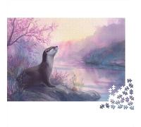 Une Loutre Joyeuse Cadeau Unique Décoration Intérieure Fleurs en Fleurs Jeu ÉduChatif Challenge Toy Adultes & Enfants des 14 Ans 1000pcs (75x50cm)