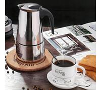 Une machine à café italienne, cafetière moka italienne, 2/4/6/9/12 tasses (tasse à expresso = 50 ml), machine à café classique en acier inoxydable, adaptée à la cuisinière à induction/feu ouvert, cafe