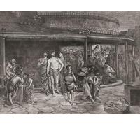 Une maison de bain publique dans la Rome antique. Les bains romains étaient généralement restreints au sexe, mais à certaines époques, le bain mixte était courant. Après un travail du 19ème siècle par