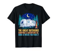 Une Maison de Camping Amusante, C'est l'endroit où Vous Vous garez T-Shirt Graphique avec Valeur, Homme, Noir, L