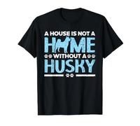 Une Maison n'est Pas Une Maison sans Un propriétaire Husky Amoureux des Chiens T-Shirt Graphique avec Valeur, Homme, Noir, L
