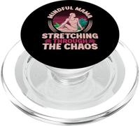 Une Maman consciente Qui s'étire dans Le Chaos | Yoga Mom PopSockets PopGrip pour MagSafe