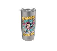 Une maman gamer aime une maman normale mais une maman manette plus cool et drôle Gobelet isotherme en acier inoxydable double paroi