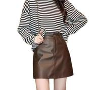 Une mini jupe en cuir synthétique qui combine confort et style adaptée à diverses occasions tout au long de l'année (L café)
