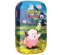 Une mini-tin pokemon méga evolution me2.5 héros transcendants : mélofée et germignon - cartes a collectionner française