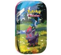 Une mini-tin pokemon méga evolution me2.5 héros transcendants : zorua et nigosier - cartes a collectionner française