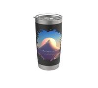Une montagne solitaire de barbe à papa avec des nuages Gobelet isotherme en acier inoxydable double paroi