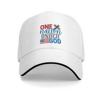 Une Nation sous Dieu Jour De L'Indépendance 1776 Drapeau Américain Casquettes Respirant Casquette De Camionneur Séchage Rapide Solaire Cap pour Golf Homme Femme