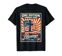 Une Nation sous Le Drapeau de Dieu, 4 Juillet, Patriote chrétien T-Shirt